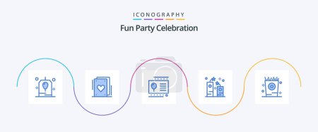 Illustration for Party Blue 5 Icon Pack Including holiday. party. holiday. holidays. firecracker - Royalty Free Image