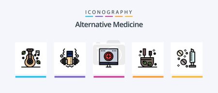 Ilustración de Alternative Medicine Line Filled 5 Icon Pack Including fish. relax. care. incense. medicine. Creative Icons Design - Imagen libre de derechos