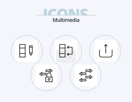 Illustration for Multimedia Line Icon Pack 5 Icon Design. . . upload. sorting. descending - Royalty Free Image
