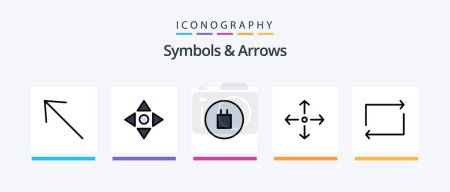 Illustration for Symbols and Arrows Line Filled 5 Icon Pack Including . start. right. arrow. Creative Icons Design - Royalty Free Image