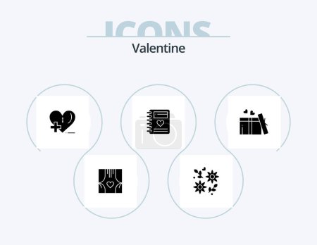 Illustration for Valentine Glyph Icon Pack 5 Icon Design. love. day. love. valentines. wedding - Royalty Free Image