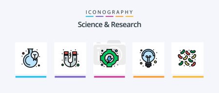 Ilustración de Science Line Filled 5 Icon Pack Including gear. finance. science. clipboard. business. Creative Icons Design - Imagen libre de derechos