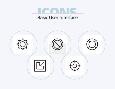 Ilustración de Basic Line Icon Pack 5 Icon Design. remove. bin. interface. basic. canceled - Imagen libre de derechos