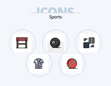 Illustration for Sports Line Filled Icon Pack 5 Icon Design. sport. finish. goal keeper. sport. bat - Royalty Free Image