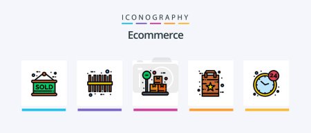 Illustration for Ecommerce Line Filled 5 Icon Pack Including delivery. faq. market. shopping. bag. Creative Icons Design - Royalty Free Image