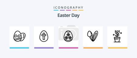 Ilustración de Easter Line 5 Icon Pack Including baby. chicken. easter. egg. easter. Creative Icons Design - Imagen libre de derechos