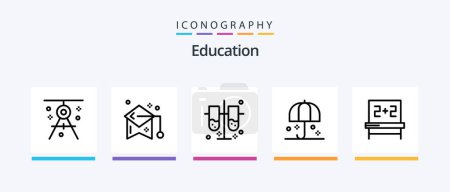 Illustration for Education Line 5 Icon Pack Including space. orbit. safety. astronomy. study. Creative Icons Design - Royalty Free Image