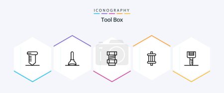 Illustration for Tools 25 Line icon pack including . peeler. engineering. kitchenware. tools - Royalty Free Image