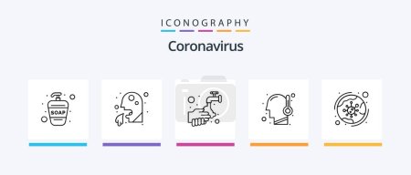 Illustration for Coronavirus Line 5 Icon Pack Including rip. grave. medical. count. sars. Creative Icons Design - Royalty Free Image