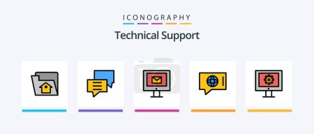 Ilustración de Technical Support Line Filled 5 Icon Pack Including chat. phone. support. communication. technical. Creative Icons Design - Imagen libre de derechos