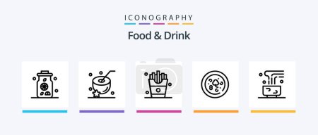 Téléchargez les illustrations : Food And Drink Line 5 Icon Pack Including . food. watermelon. hot. Creative Icons Design - en licence libre de droit