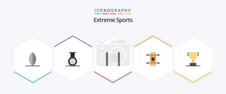 Illustration for Sport 25 Flat icon pack including . skateboard. - Royalty Free Image