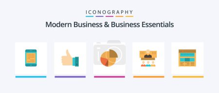 Illustration for Modern Business And Business Essentials Flat 5 Icon Pack Including graph. diagram. gesture. business. yes. Creative Icons Design - Royalty Free Image