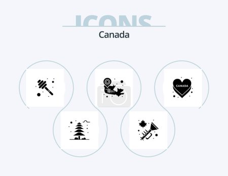 Ilustración de Canada Glyph Icon Pack 5 Icon Design. country. map. dipper. location. canadian - Imagen libre de derechos