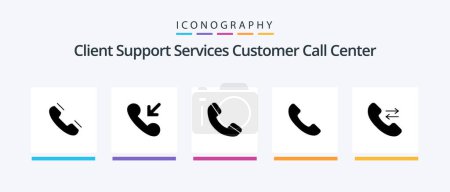 Téléchargez les illustrations : Call Glyph 5 Icon Pack Including . call. call. answer. telephone. Creative Icons Design - en licence libre de droit