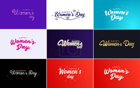 Illustration for International Women's Day banner template with a gradient color scheme and a feminine symbol vector illustration - Royalty Free Image