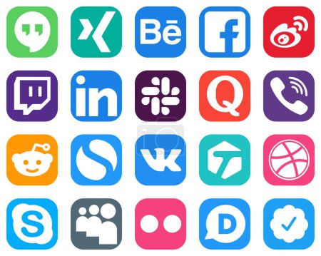 Ilustración de 20 Social Media Icons for Your Marketing such as rakuten. question. china. quora and professional icons. Elegant Gradient Icon Set - Imagen libre de derechos