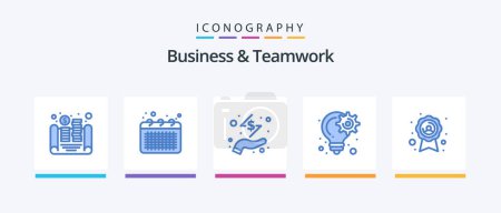 Illustration for Business And Teamwork Blue 5 Icon Pack Including project. idea. office. creative. money. Creative Icons Design - Royalty Free Image