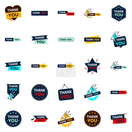 Illustration for Thank You 25 Modern Vector Elements for a Contemporary Twist on Thanks - Royalty Free Image