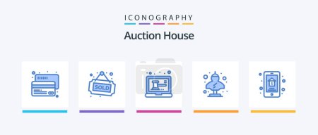 Ilustración de Auction Blue 5 Icon Pack Including online sale. classic. auction. bust. ancient. Creative Icons Design - Imagen libre de derechos