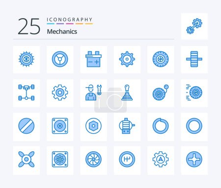 Illustration for Mechanics 25 Blue Color icon pack including chassis. auto. mechanic. side. edge - Royalty Free Image