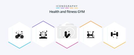 Illustration for Gym 25 Glyph icon pack including gym. gym. gym. fitness. cycling - Royalty Free Image