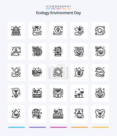 Illustration for Creative Ecology 25 OutLine icon pack  Such As eco. protection. hand. nature. environment - Royalty Free Image