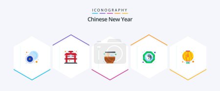 Ilustración de Chinese New Year 25 Flat icon pack including china. yang. chinese. shui. traditional - Imagen libre de derechos