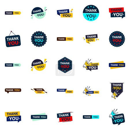 Illustration for 25 Professional Vector Designs to Convey your Thanks - Royalty Free Image