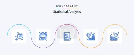 Illustration for Statistical Analysis Blue 5 Icon Pack Including business intelligence. money. statistical. finance. graph analysis - Royalty Free Image