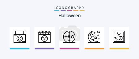 Illustration for Halloween Line 5 Icon Pack Including monster. eyed. poison. big. spooky. Creative Icons Design - Royalty Free Image