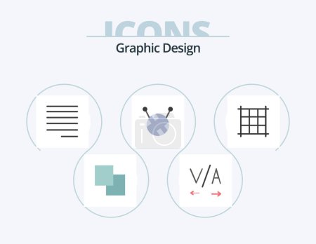 Ilustración de Design Flat Icon Pack 5 Icon Design. . ball of wool. - Imagen libre de derechos