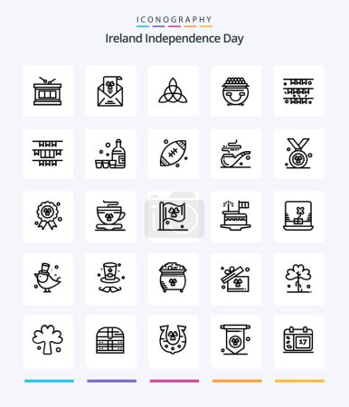 Ilustración de Creative Ireland Independence Day 25 OutLine icon pack  Such As flag. pot. celtic. patricks. gold - Imagen libre de derechos