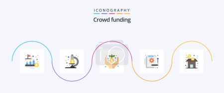 Ilustración de Crowdfunding Flat 5 Icon Pack Including bank. in. crowd. funding. detail - Imagen libre de derechos