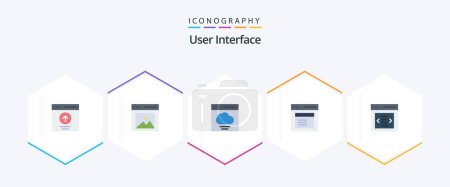 Illustration for User Interface 25 Flat icon pack including modal. communication. picture. interface - Royalty Free Image