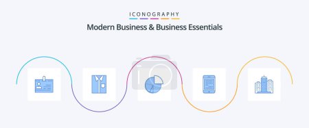 Ilustración de Modern Business And Business Essentials Blue 5 Icon Pack Including finance. business. cloth. chart. formal - Imagen libre de derechos