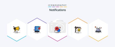 Illustration for Notifications 25 FilledLine icon pack including notification. bell. notification. train. bell - Royalty Free Image