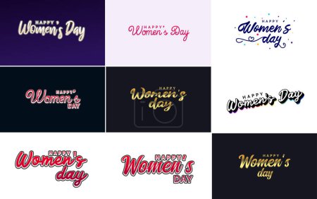 Illustration for International Women's Day vector hand written typography background - Royalty Free Image