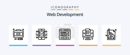 Ilustración de Web Development Line 5 Icon Pack Including reload. laptop. chart. programming. com. Creative Icons Design - Imagen libre de derechos