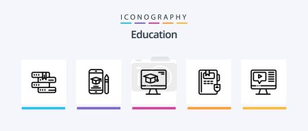 Illustration for Education Line 5 Icon Pack Including education. education. file. lab. tube. Creative Icons Design - Royalty Free Image