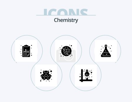 Ilustración de Chemistry Glyph Icon Pack 5 Icon Design. lab. power. science. molecules. clip board - Imagen libre de derechos