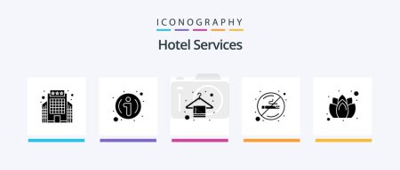 Illustration for Hotel Services Glyph 5 Icon Pack Including soap. sign. hanger. smoking. healthcare. Creative Icons Design - Royalty Free Image