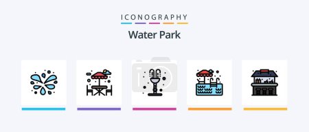 Illustration for Water Park Line Filled 5 Icon Pack Including . park. park. placeholder. Creative Icons Design - Royalty Free Image