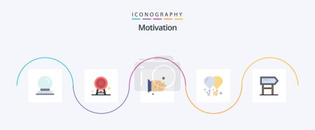 Illustration for Motivation Flat 5 Icon Pack Including board. motivation. fly. office - Royalty Free Image