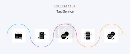 Illustration for Taxi Service Glyph 5 Icon Pack Including . rating. dialogue. rank. transport - Royalty Free Image