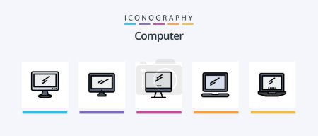 Illustration for Computer Line Filled 5 Icon Pack Including . imac. pc. device. Creative Icons Design - Royalty Free Image