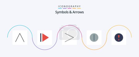 Illustration for Symbols and Arrows Flat 5 Icon Pack Including . switch. warning - Royalty Free Image