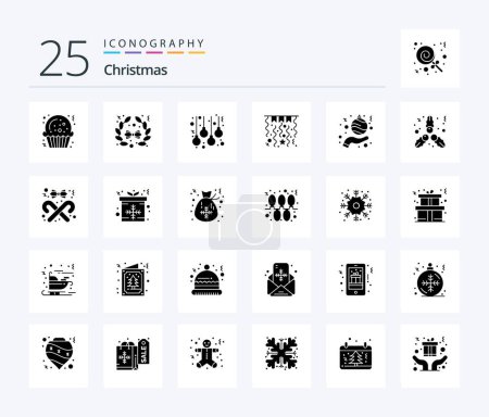 Illustration for Christmas 25 Solid Glyph icon pack including christmas. holidays. christmas. christmas. winter - Royalty Free Image