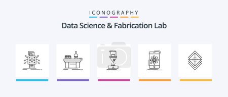 Illustration for Data Science And Fabrication Lab Line 5 Icon Pack Including grid. architecture. laser. process. method. Creative Icons Design - Royalty Free Image