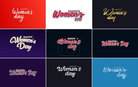 Illustration for International Women's Day vector hand written typography background - Royalty Free Image